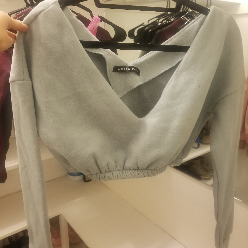 White Fox Boutique Crop Top Off Shoulder